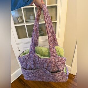 Handmade Dog Carrier Bag Quilted Pet Tote Paisley Small Dog Purse